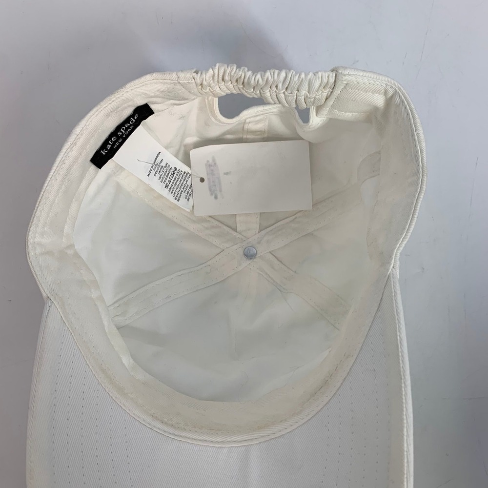 Kate Spade New York Cream Baseball Cap Women's Hat Logo Adjustable - Picture 6 of 11